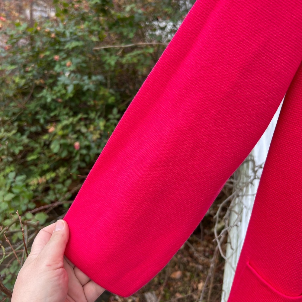 NWT Talbots Gorgeous Raspberry Pink Open Long Cardigan With Pockets - Picture 3 of 6